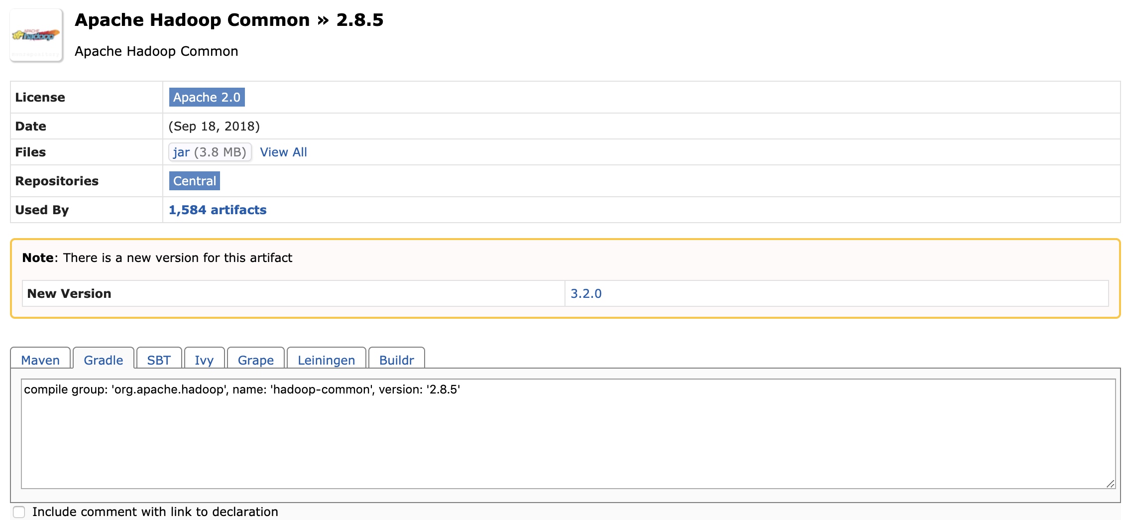 hadoop common gradle